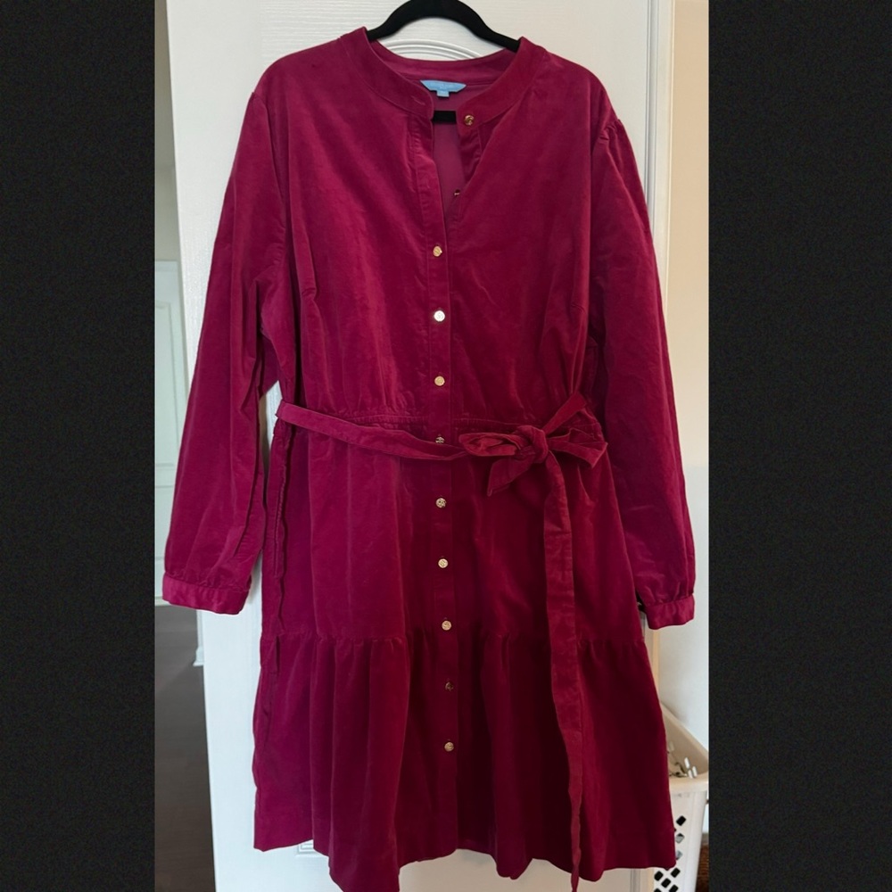Plus Size DRAPER JAMES RSVP Long Sleeve Corduroy Dress
